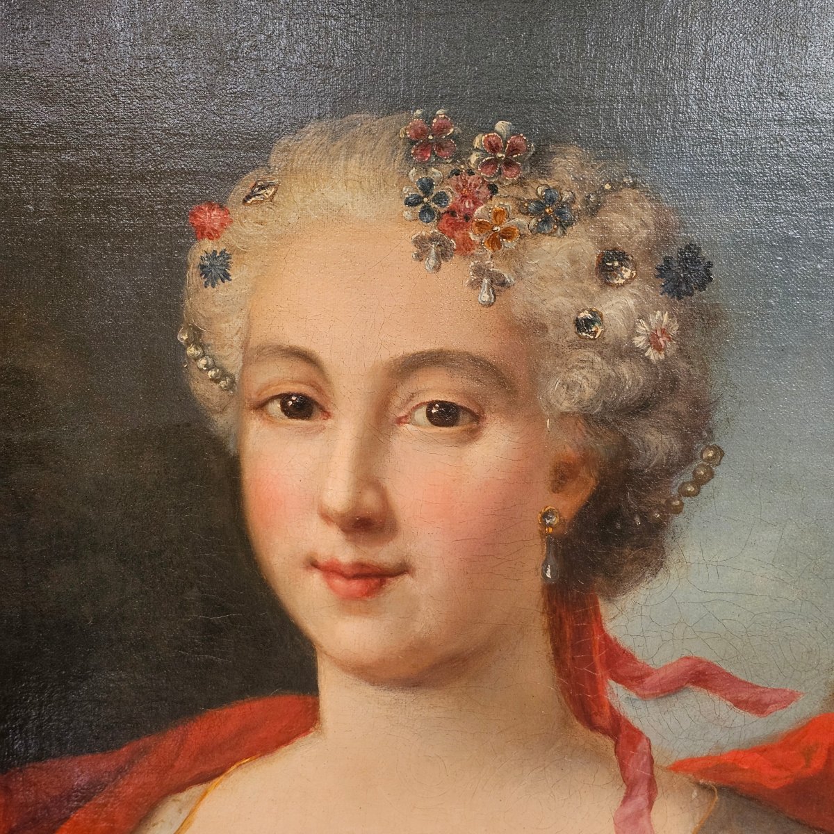 Portrait de Jeune Femme Epoque Louis XV-photo-4