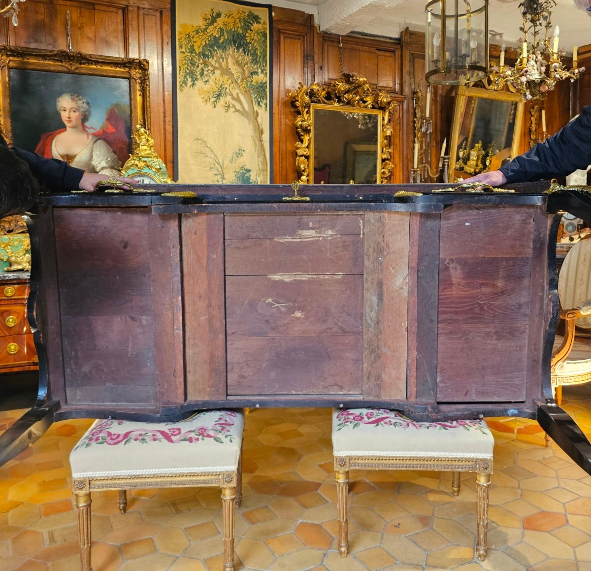 Bureau Plat Epoque Régence-photo-5