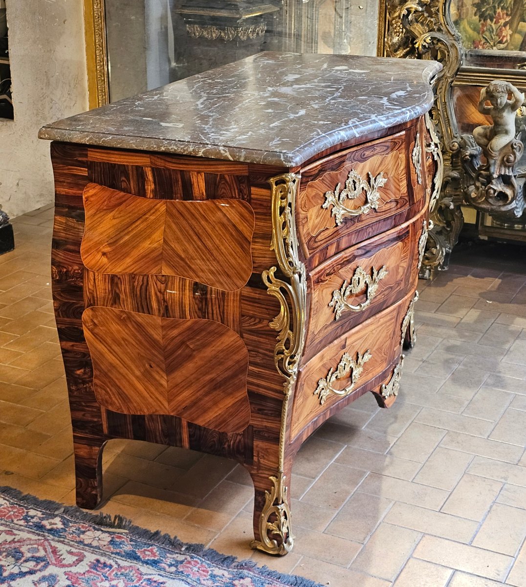 Louis XV-era Tomb-shaped Chest Of Drawers-photo-3
