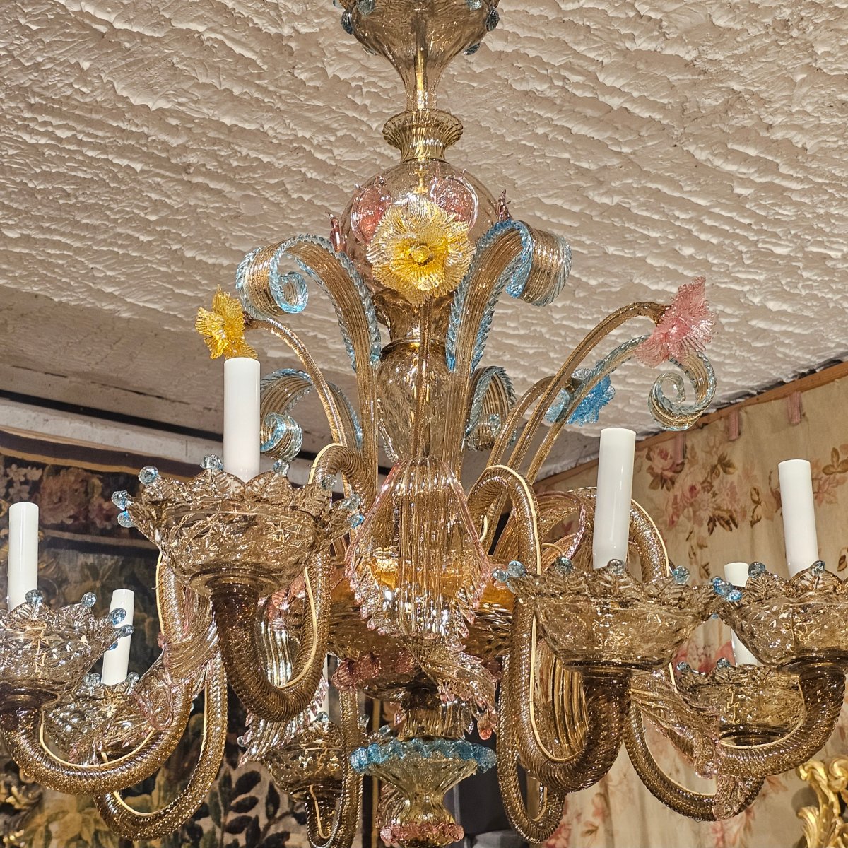 Lustre en Verre de Venise XIXème Siècle-photo-3