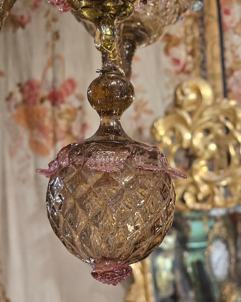 Lustre en Verre de Venise XIXème Siècle-photo-1