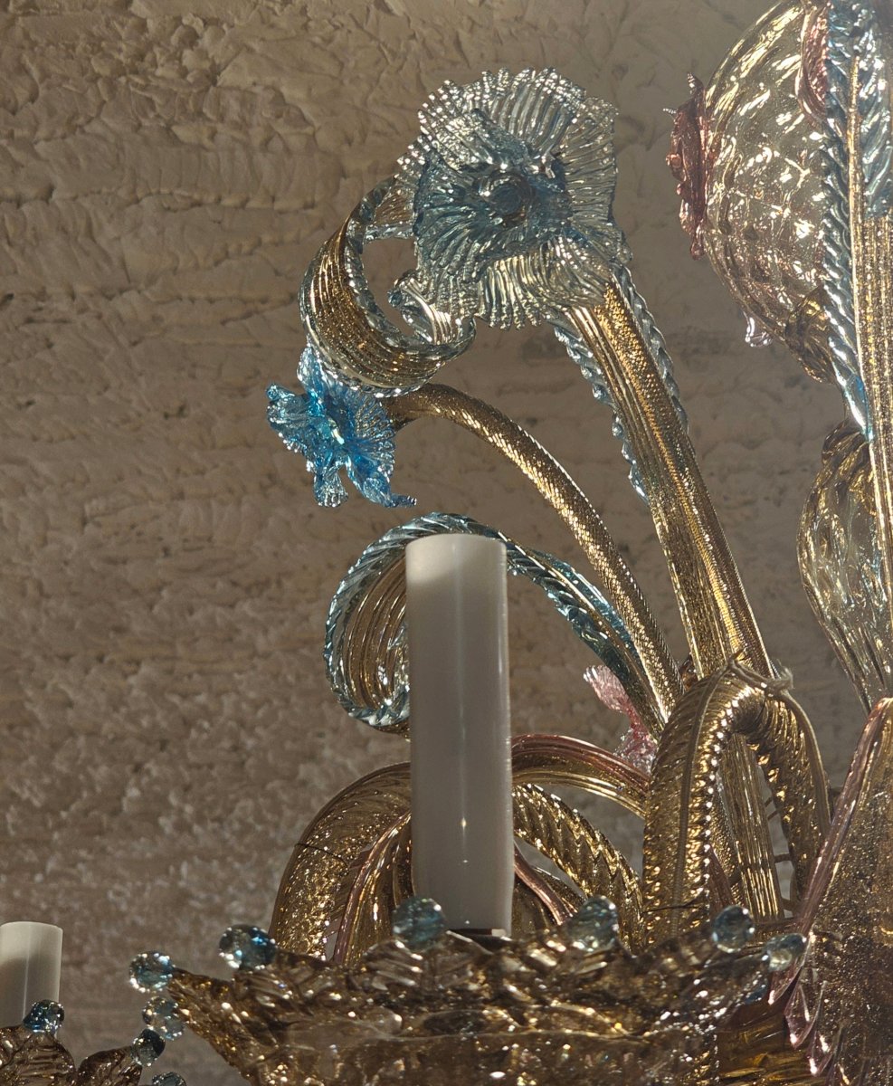 Lustre en Verre de Venise XIXème Siècle-photo-4