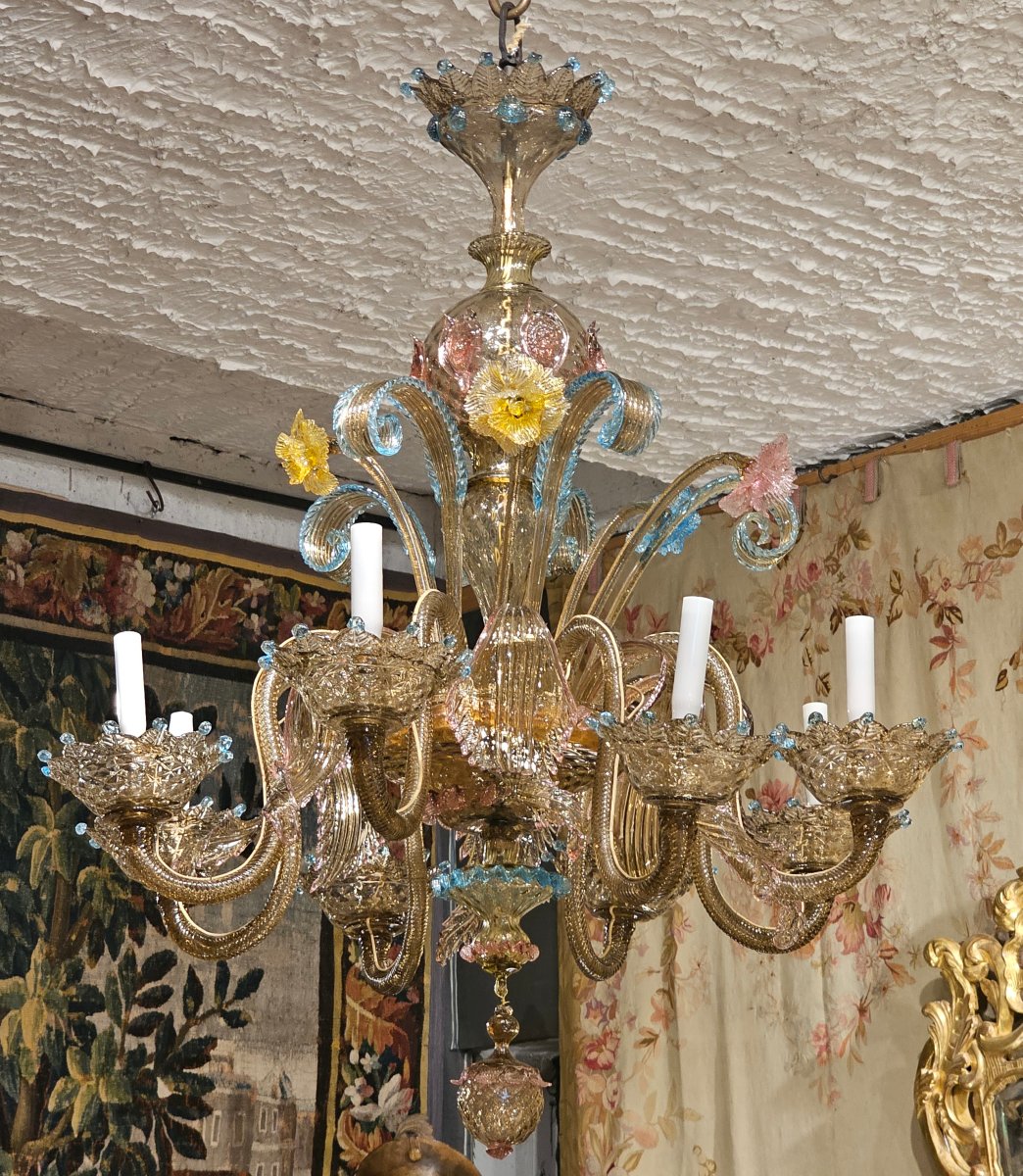 Lustre en Verre de Venise XIXème Siècle