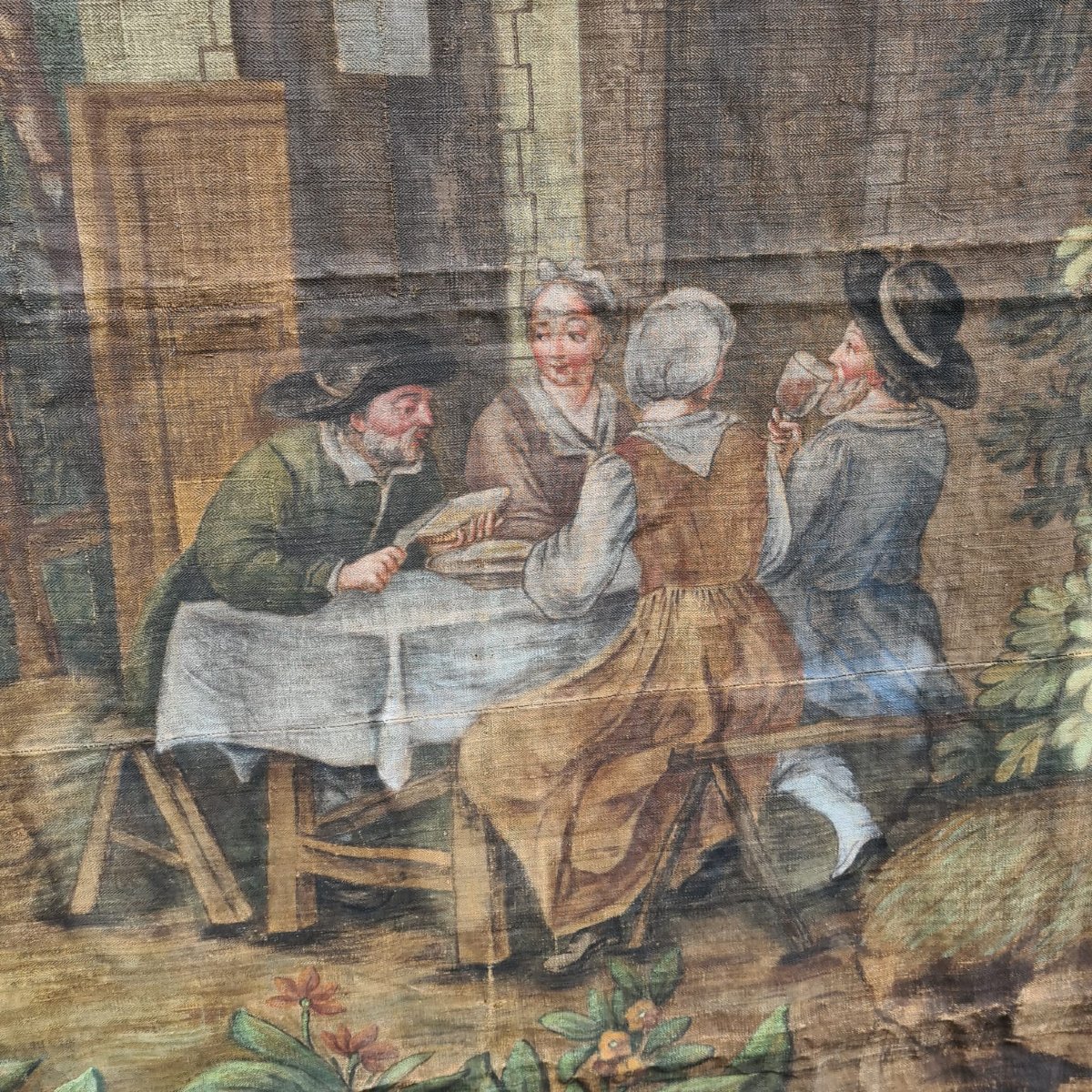 Importante Toile Peinte Epoque Louis XV-photo-3