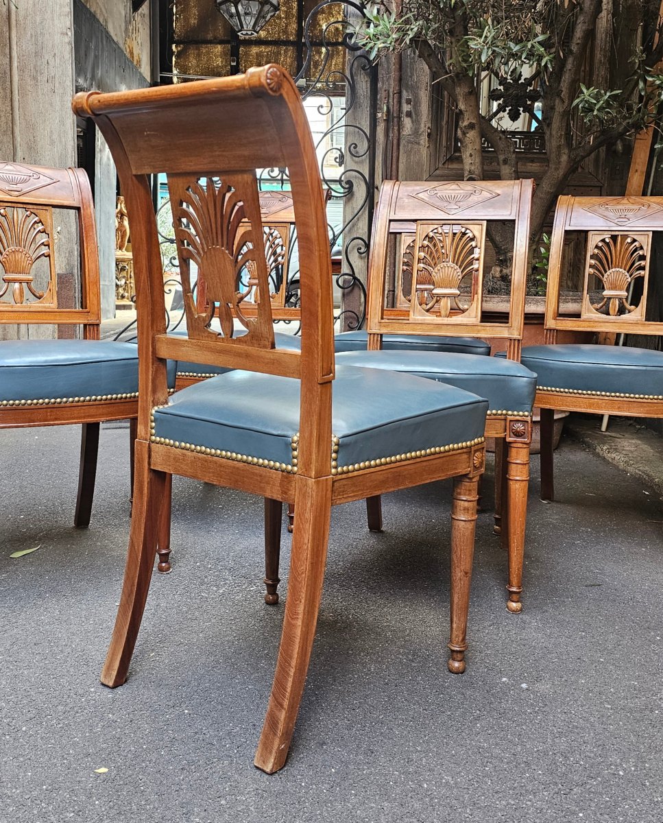 Suite de Six Chaises de Style Directoire-photo-2