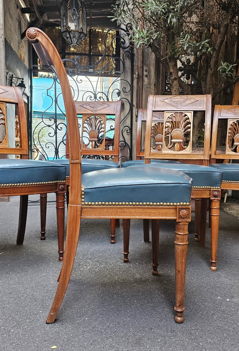 Suite de Six Chaises de Style Directoire-photo-4