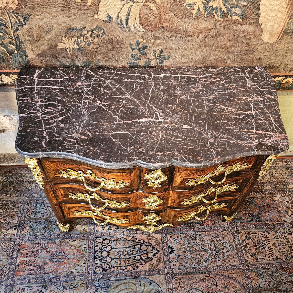 Commode de Forme Arbalète Epoque Régence-photo-2