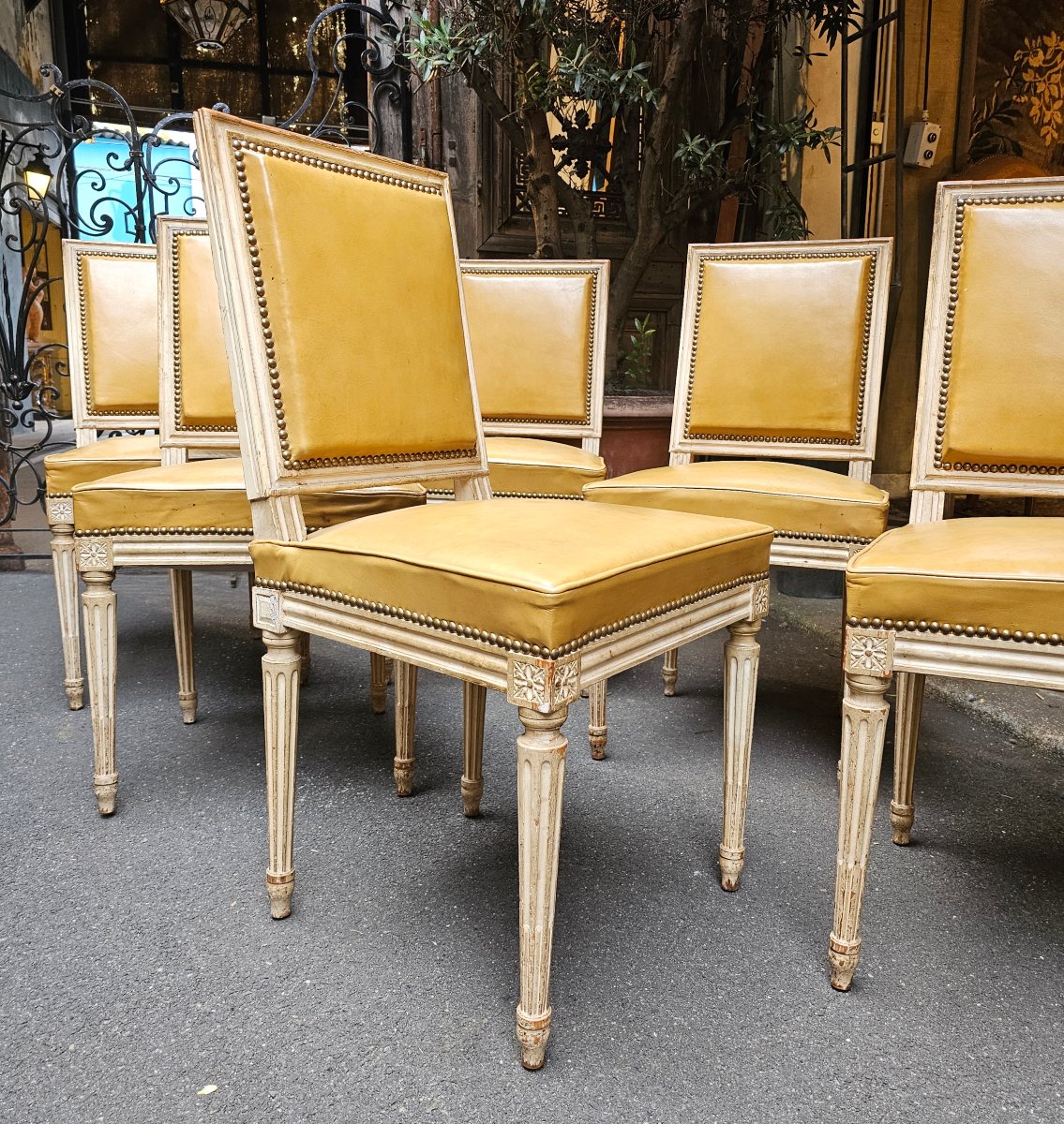 Set Of Six Louis XVI-style Chairs-photo-2