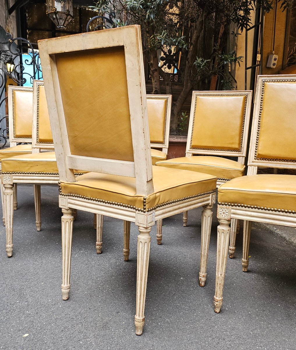 Set Of Six Louis XVI-style Chairs-photo-3