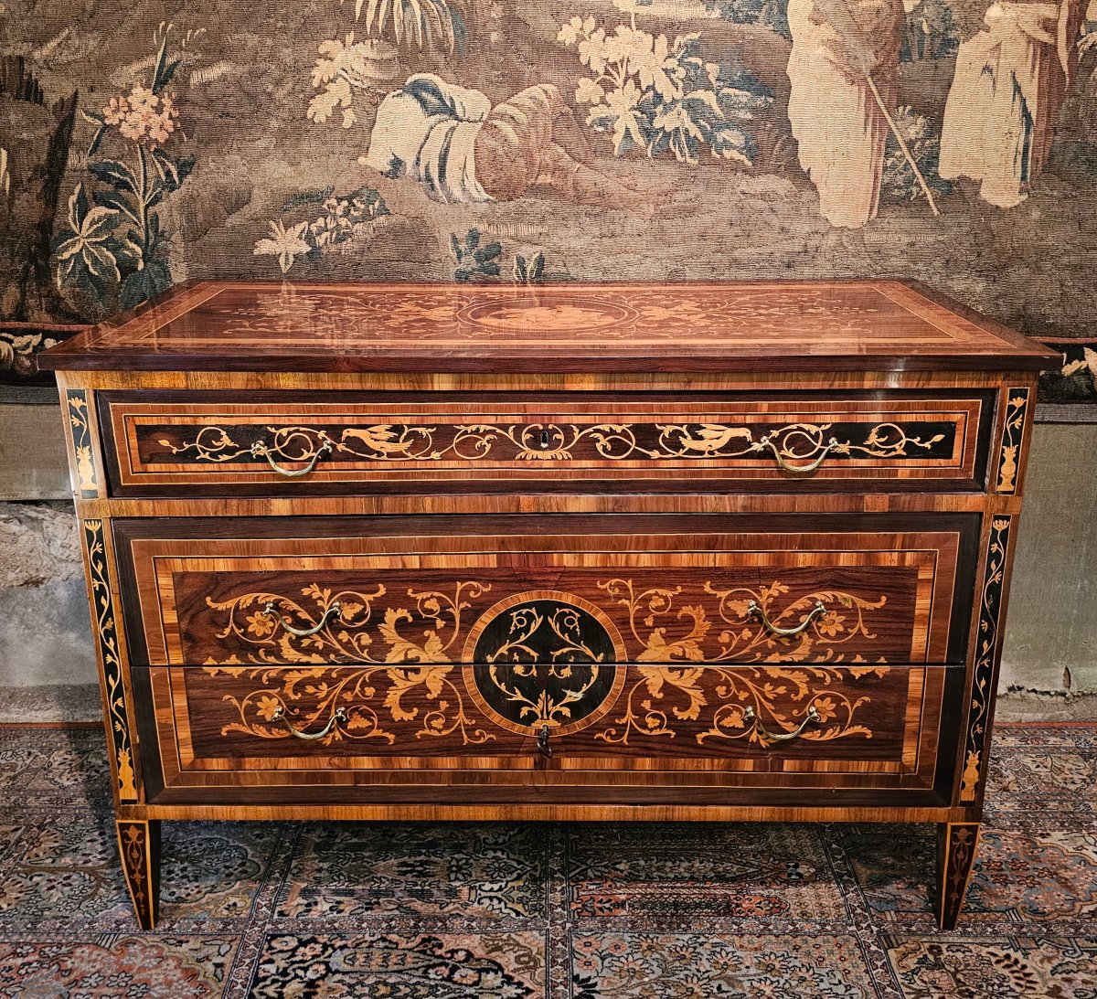 Louis XVI-era Marquetry Chest Of Drawers-photo-2