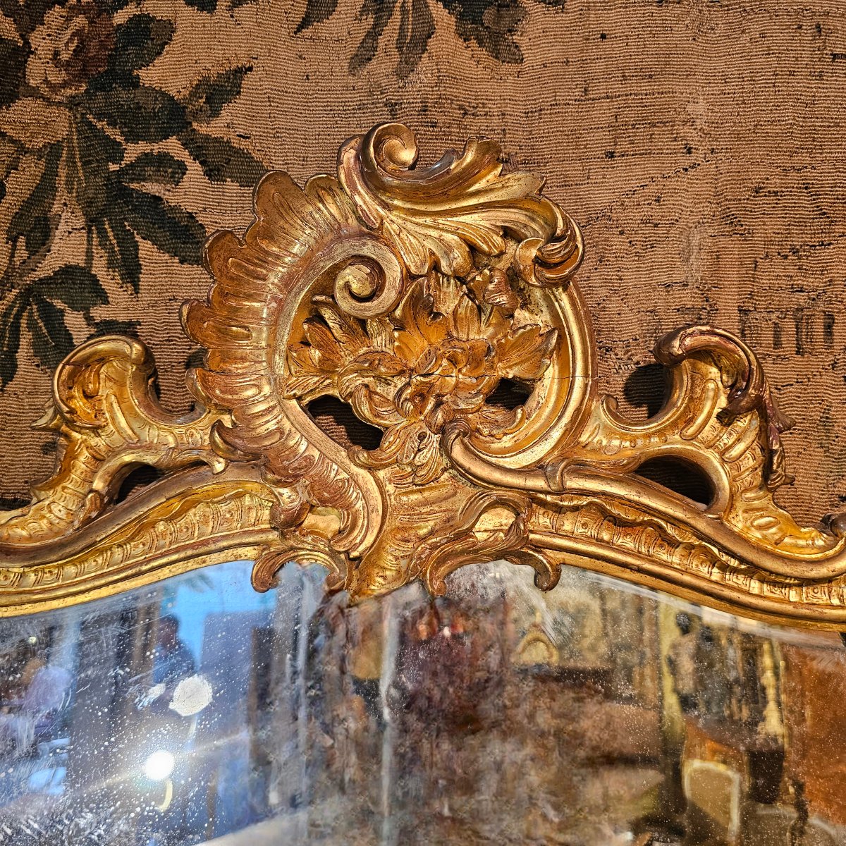 Gilded Wooden Mirror From The Louis XV Period-photo-3