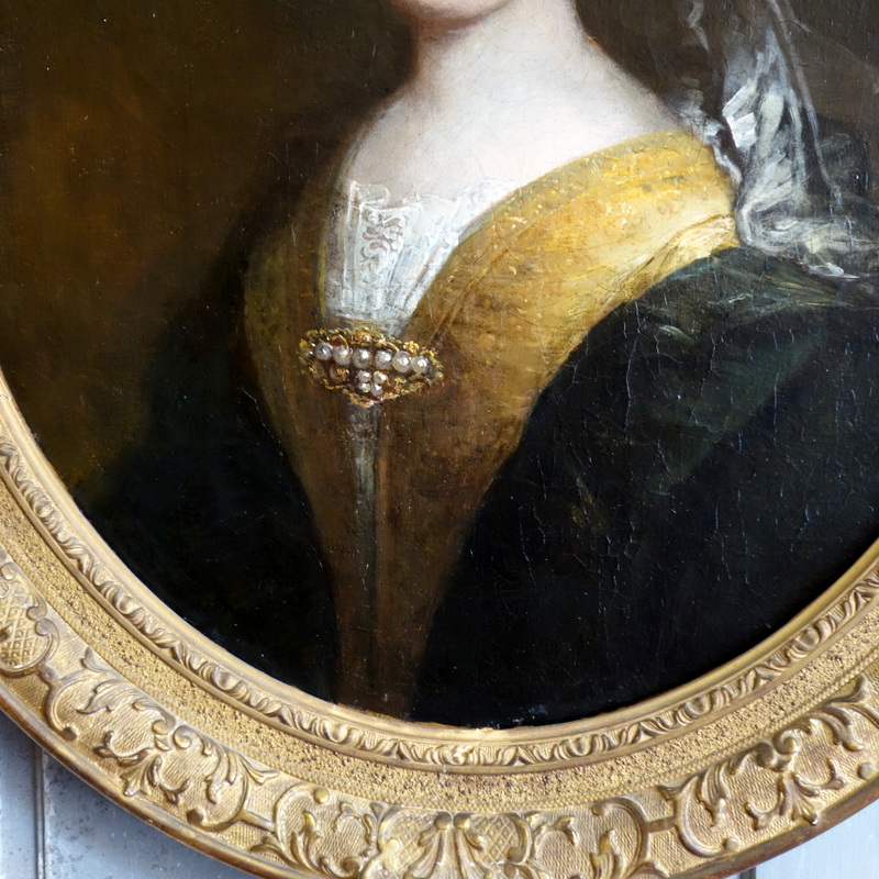 Portrait Of Woman Period XVIIth Century-photo-3