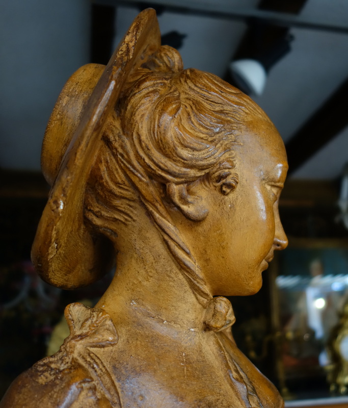 Deux Statues En Terre Cuite Début Du XIXème Siècle-photo-2