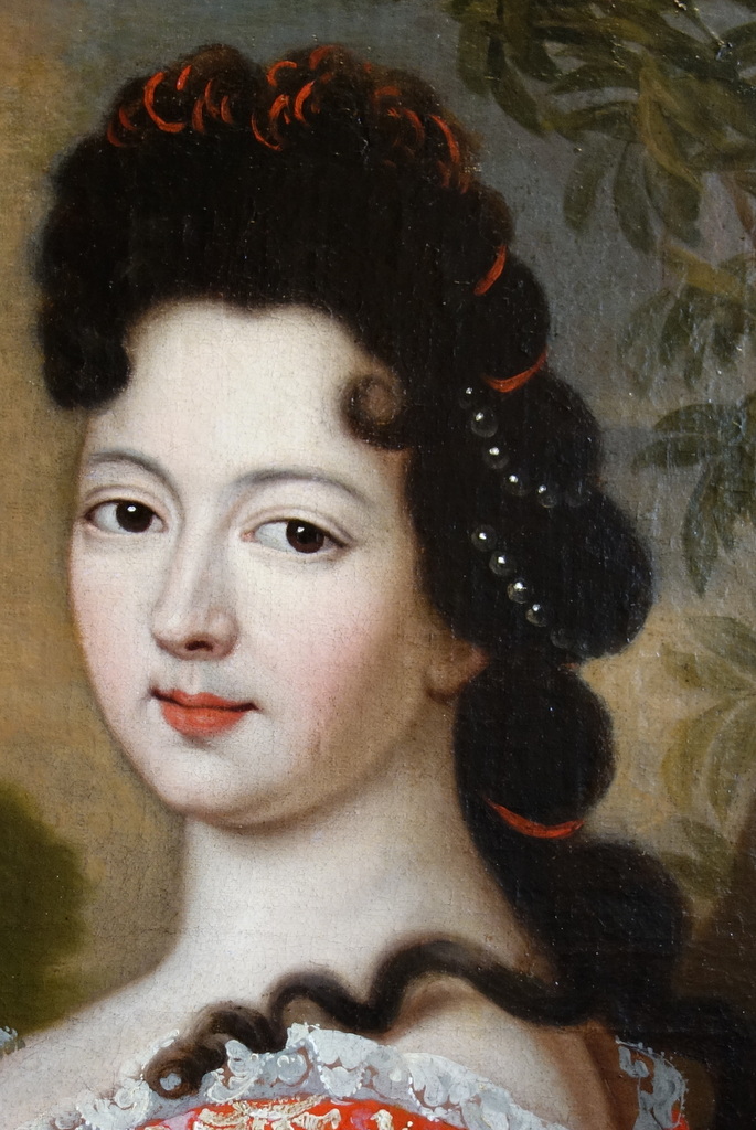 Portrait d'Une Dame De Qualité Epoque Louis XIV-photo-2