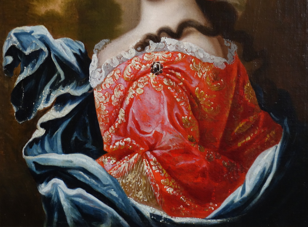 Portrait d'Une Dame De Qualité Epoque Louis XIV-photo-3