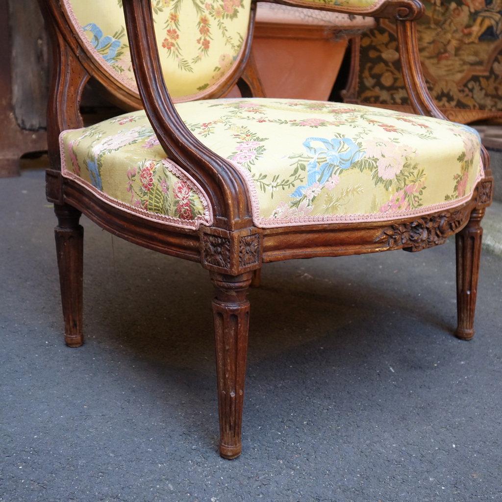 Fauteuil à Dossier à La Reine Epoque Louis XVI-photo-3