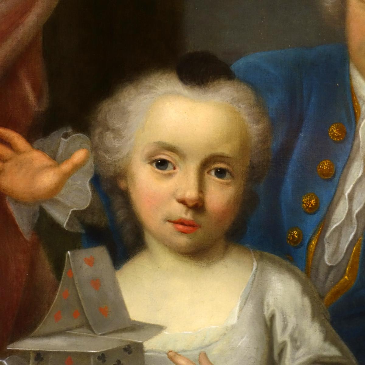Portraits "le Château De Cartes" Epoque Louis XV-photo-3