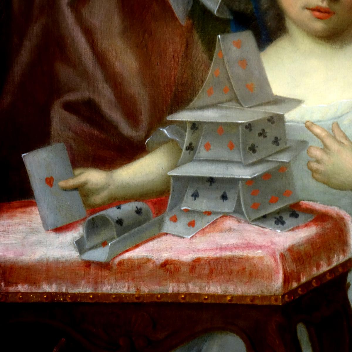 Portraits "le Château De Cartes" Epoque Louis XV-photo-1