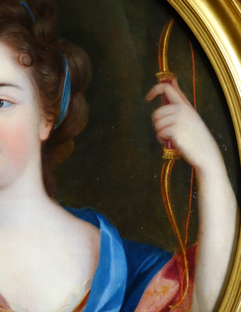 Portrait De Femme En Diane Epoque Louis XIV-photo-2