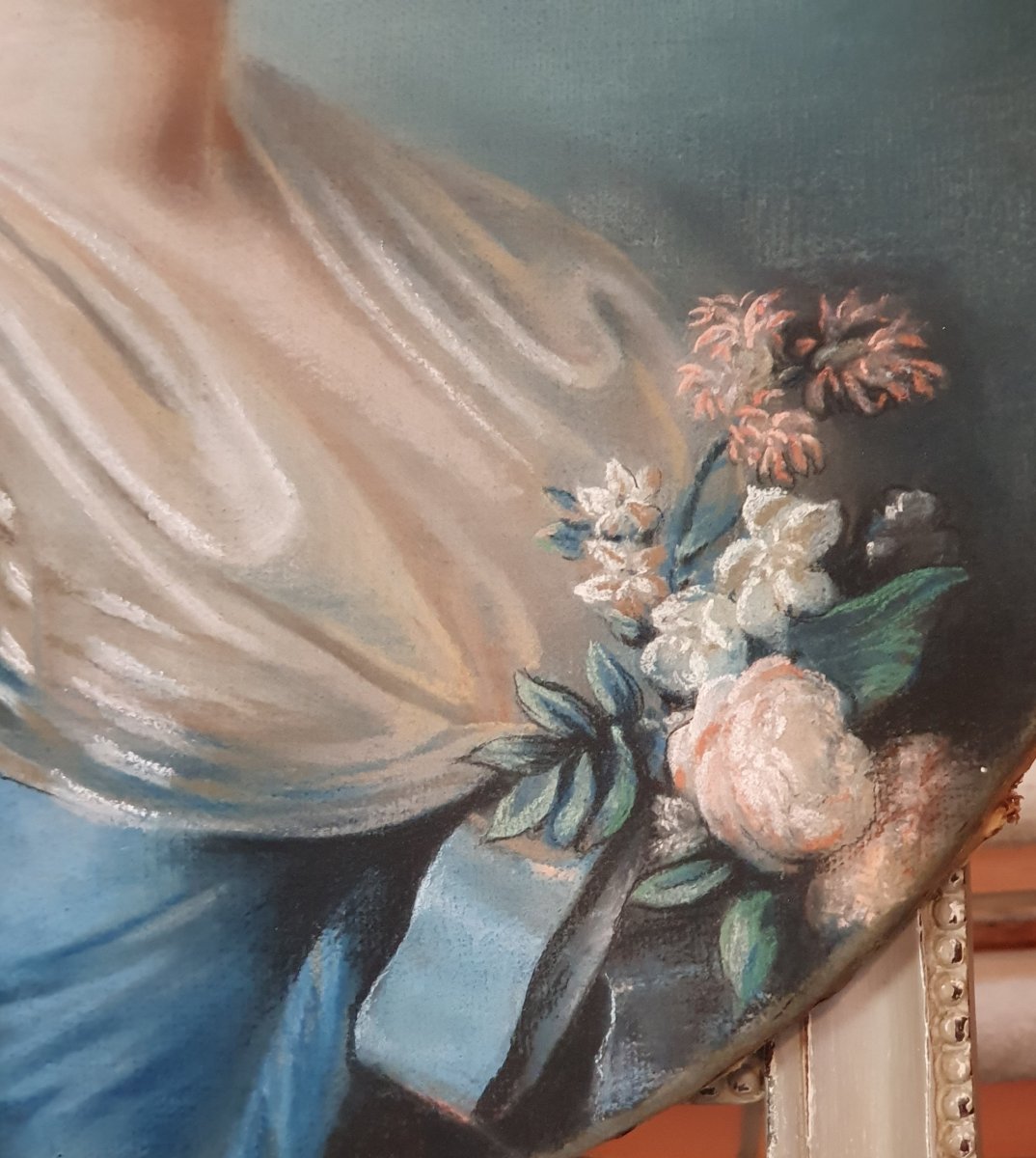 Pastel Of A Young Elegant Louis XVI Period-photo-4