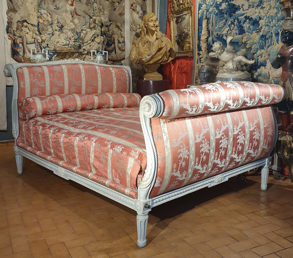 Important Lit à Crosses Epoque Transition