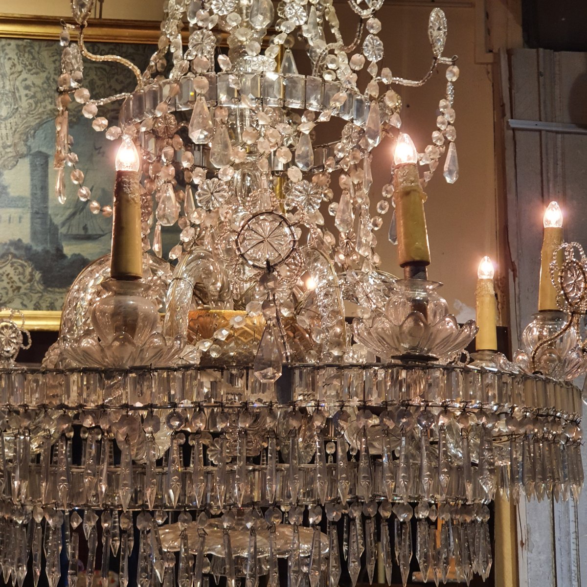 Chandelier At Eight Arms Of Lights XIXth Century-photo-2