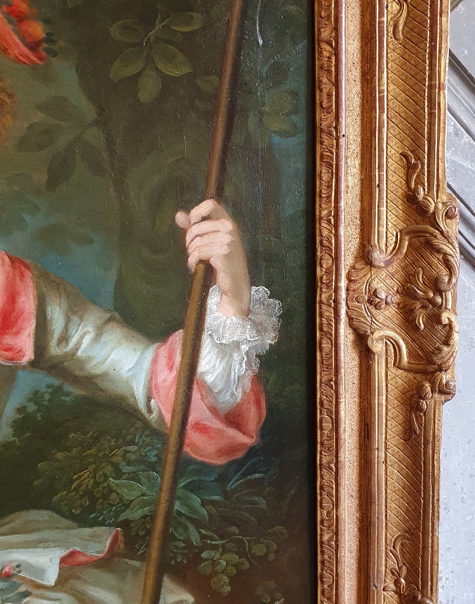 Portrait d'Une Jeune Bergère Epoque Louis XV-photo-1