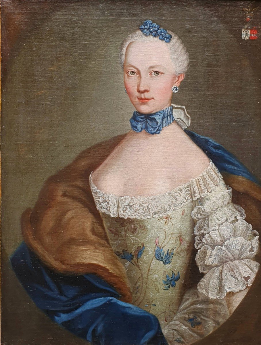 Portrait De  Marie Josephine Barbe Claire De La Mock Epoque Louis XV