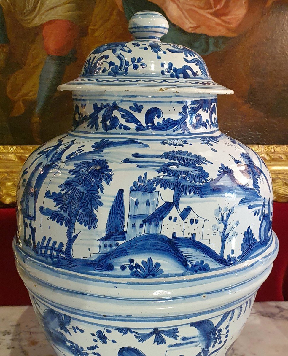 Covered Vase In Nevers Earthenware Regency Period-photo-4