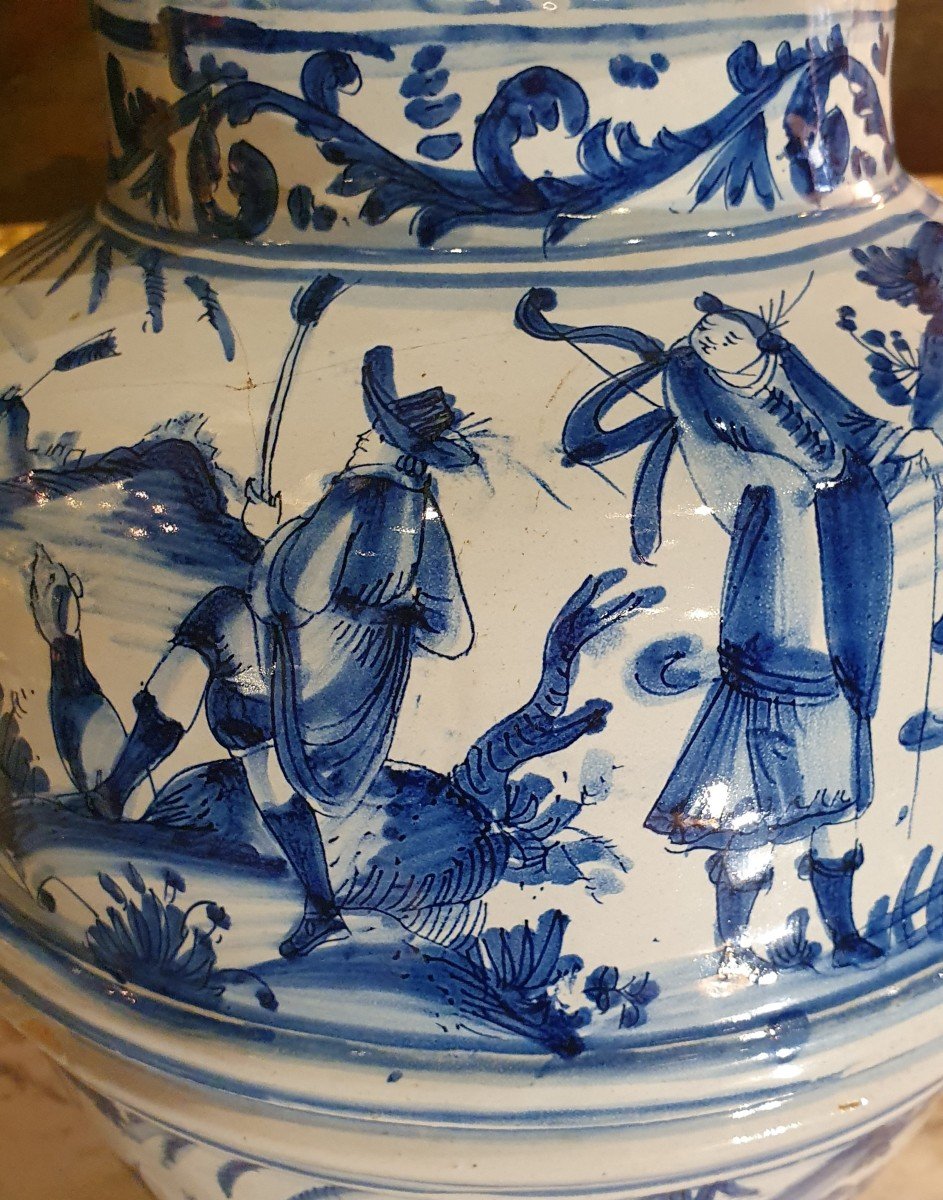 Covered Vase In Nevers Earthenware Regency Period-photo-1