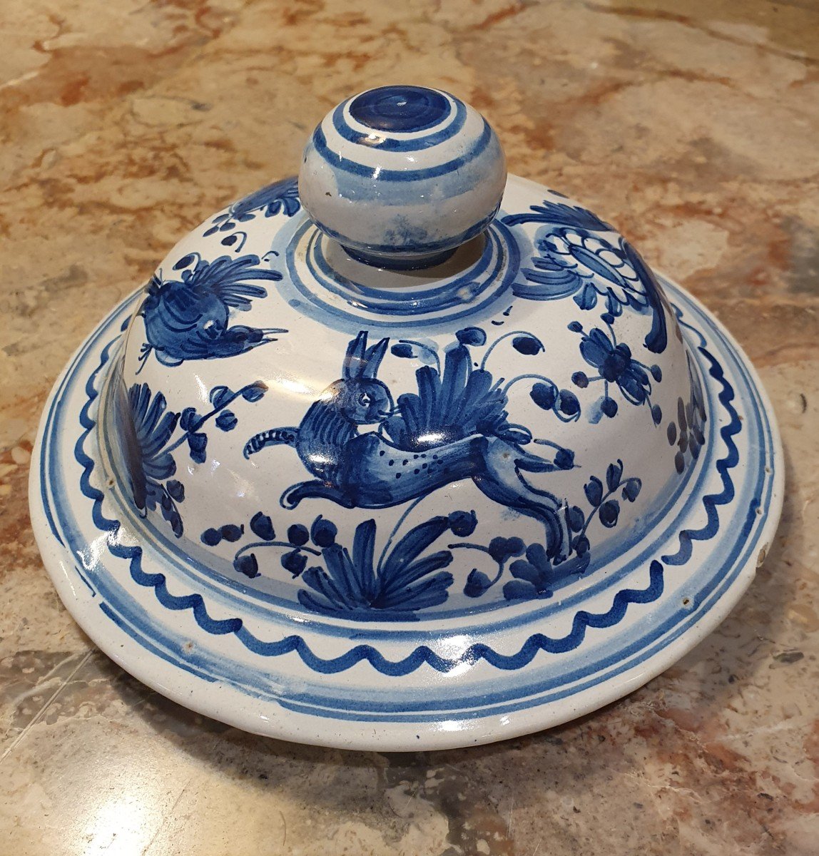 Covered Vase In Nevers Earthenware Regency Period-photo-3