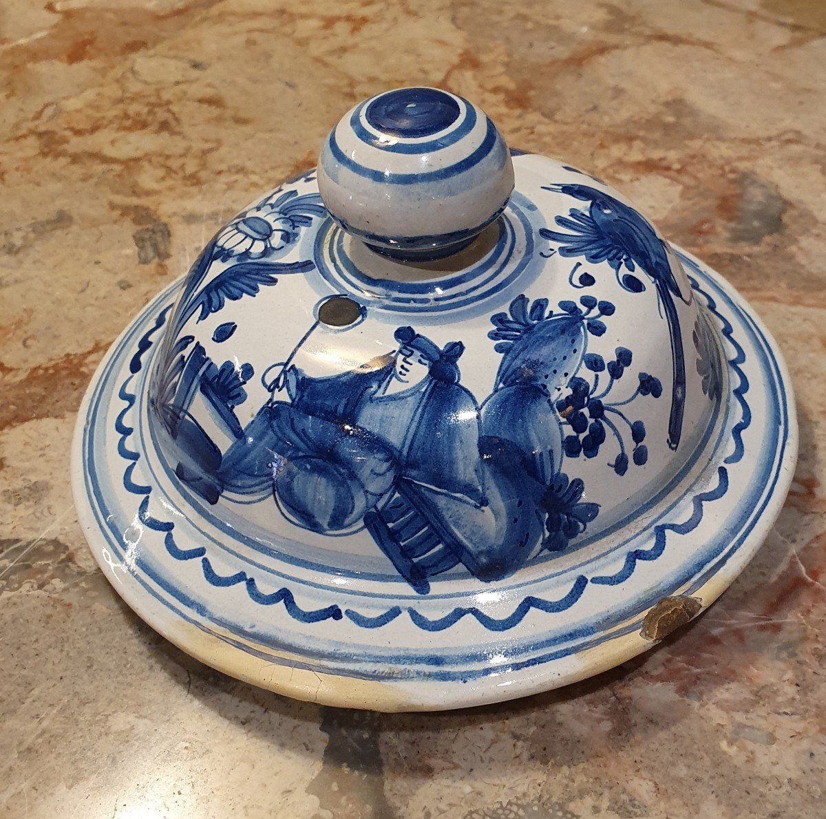 Covered Vase In Nevers Earthenware Regency Period-photo-4