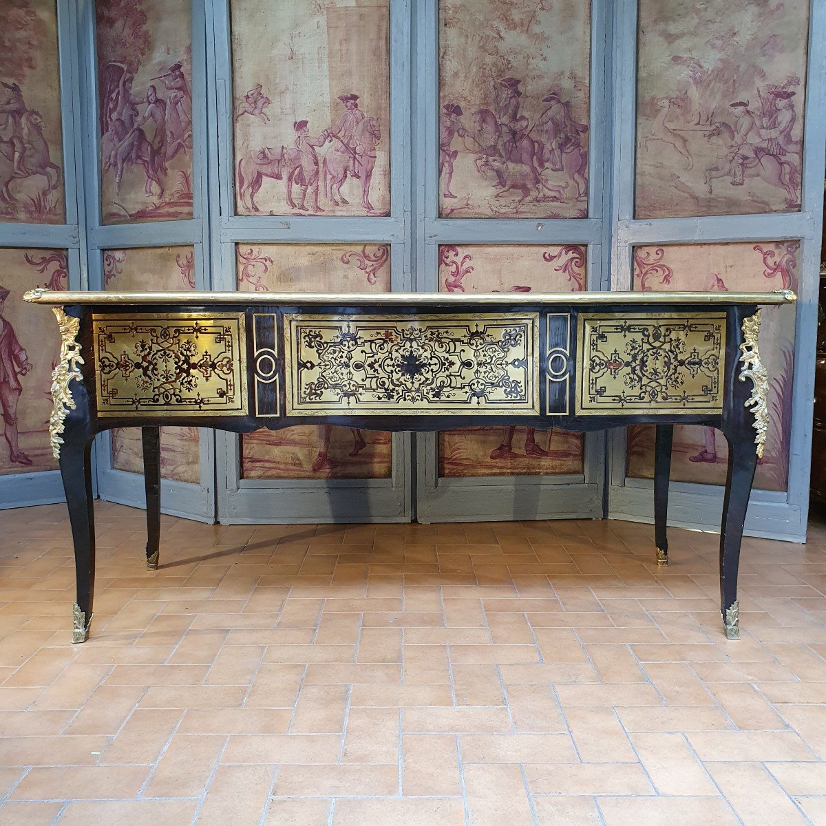 Important Bureau Plat Epoque Régence-photo-3