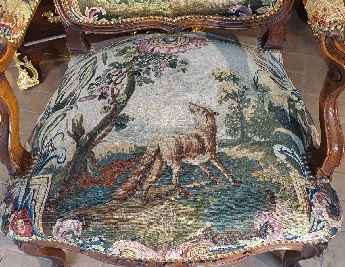 Louis XV Period Flat Back Armchair-photo-3