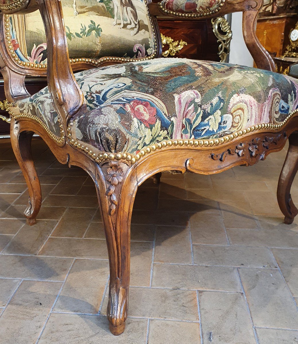 Louis XV Period Flat Back Armchair-photo-1