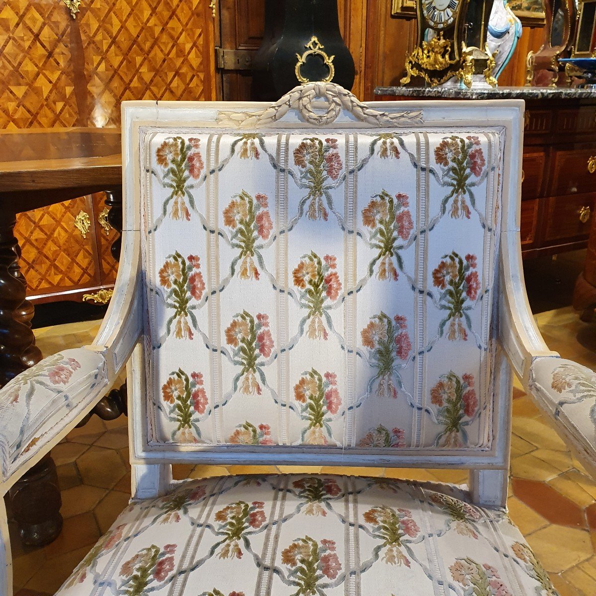 Pair Of Louis XVI Period Flat Back Armchairs-photo-2