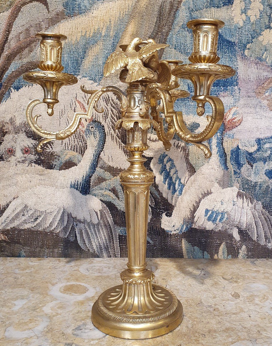 Pair Of Candlesticks Napoleon III Period-photo-2