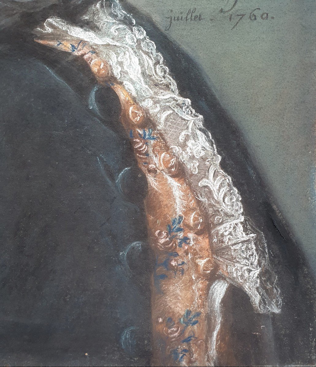 Pastel d'Homme En Habit De Cour Epoque Louis XV-photo-1