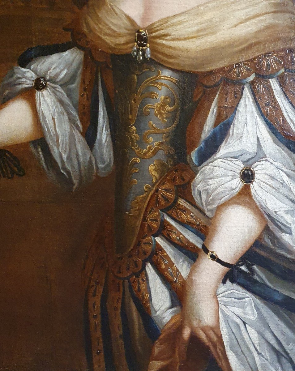 Presumed Portrait Of Madame De Montespan. Louis XIV Period-photo-4