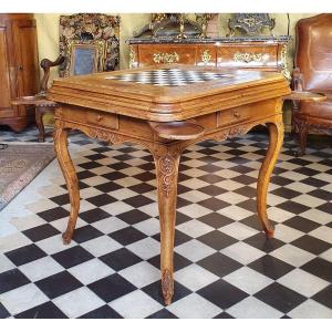 Table à Jeux En Noyer Epoque Louis XV