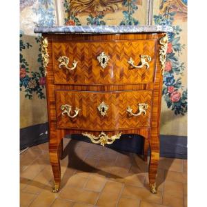 Small Curved Commode Louis XV Period