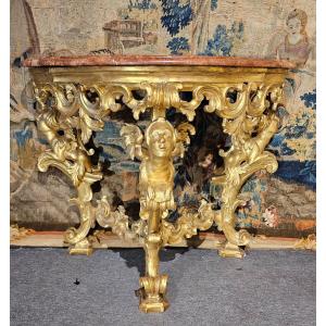 Console In Golden Wood Period 18th Century