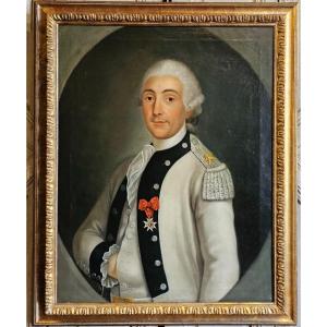 Portrait d'Un Officier d'Infanterie Epoque Louis XVI