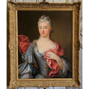 Portrait De Jeune Femme Epoque Louis XV