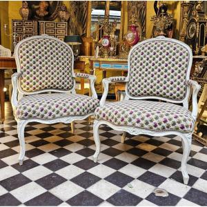 Pair Of Large Louis XV Period Armchairs