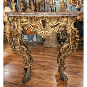 Gilded Wood Console Louis XV Period