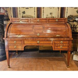 Important Louis XVI-style Cylindrical Desk