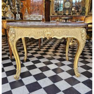 Table de Salon en Bois Doré Style Louis XV