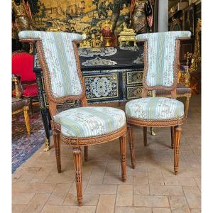 Paire de Chaises dites Voyelles Epoque Louis XVI