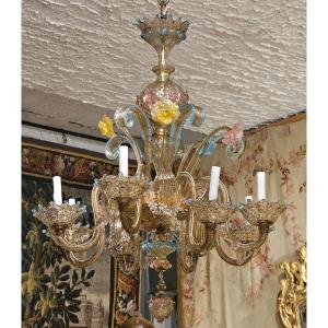19th-century Venetian Glass Chandelier